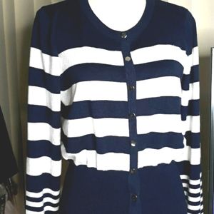 Premise Navy blue and white sweater